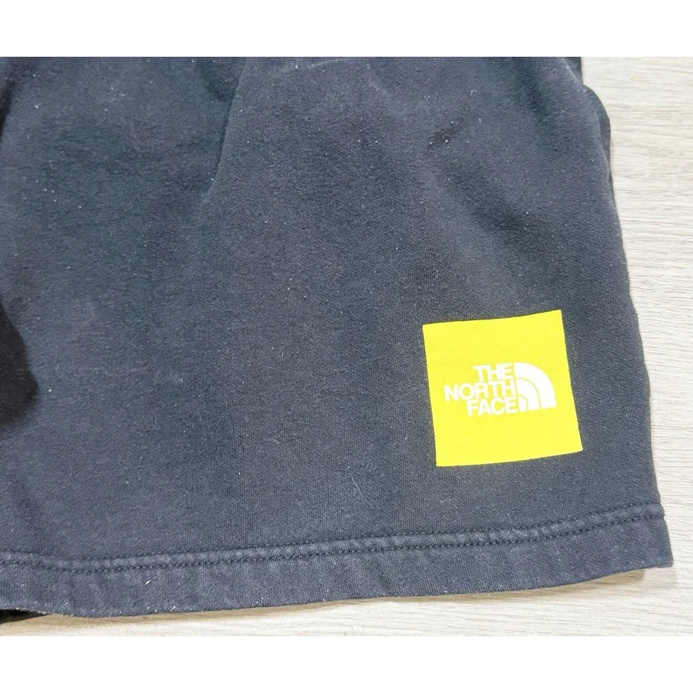 The North Face Fleece Shorts Men's Large Black Sweat Elastic Waist Logo Pockets